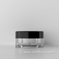 PS small transparent square shape plastic cream jar